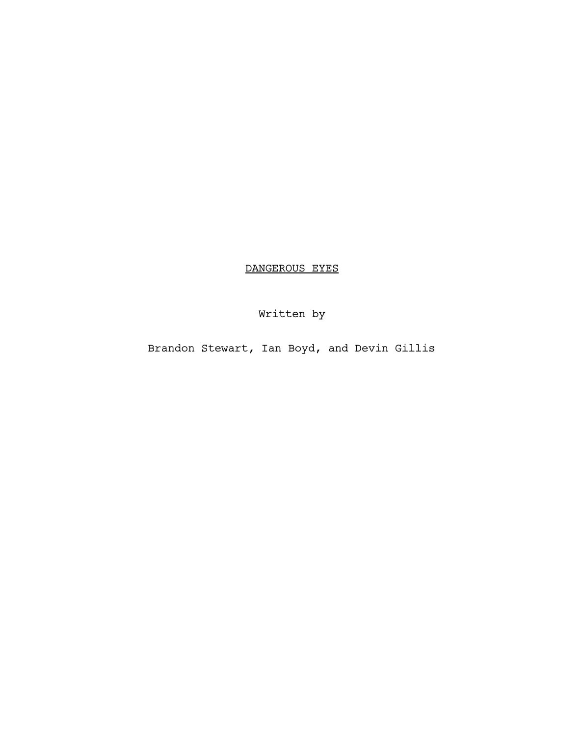 Dangerous Eyes title page